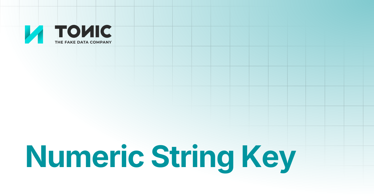 Numeric String Key | Tonic Structural | Tonic.ai documentation